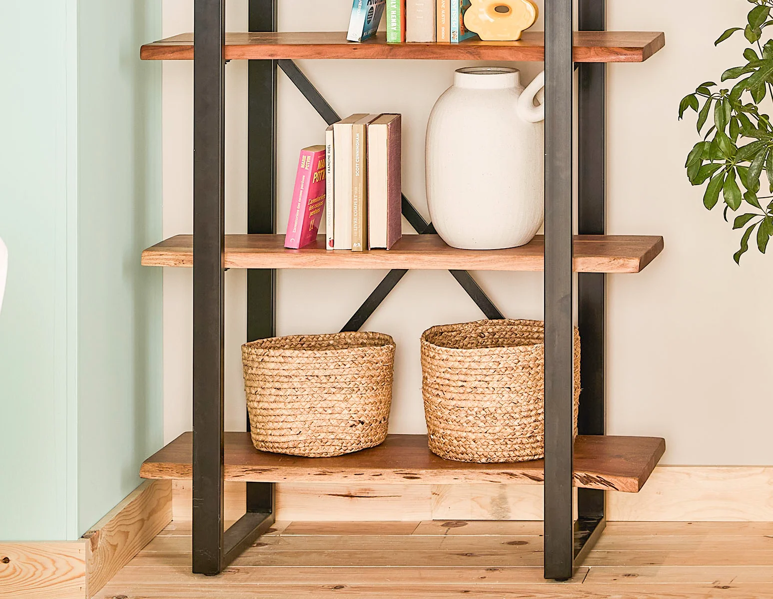 RENO — Acacia wood 5-tier bookcase - Image 12