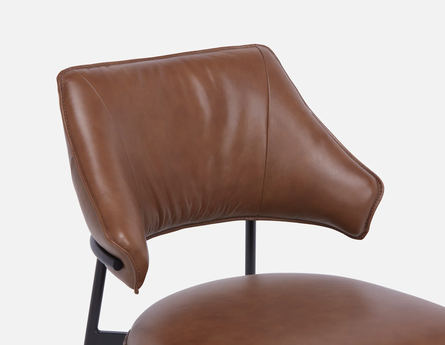 PALMA — 100% leather mid-century modern dining chair - Image 7