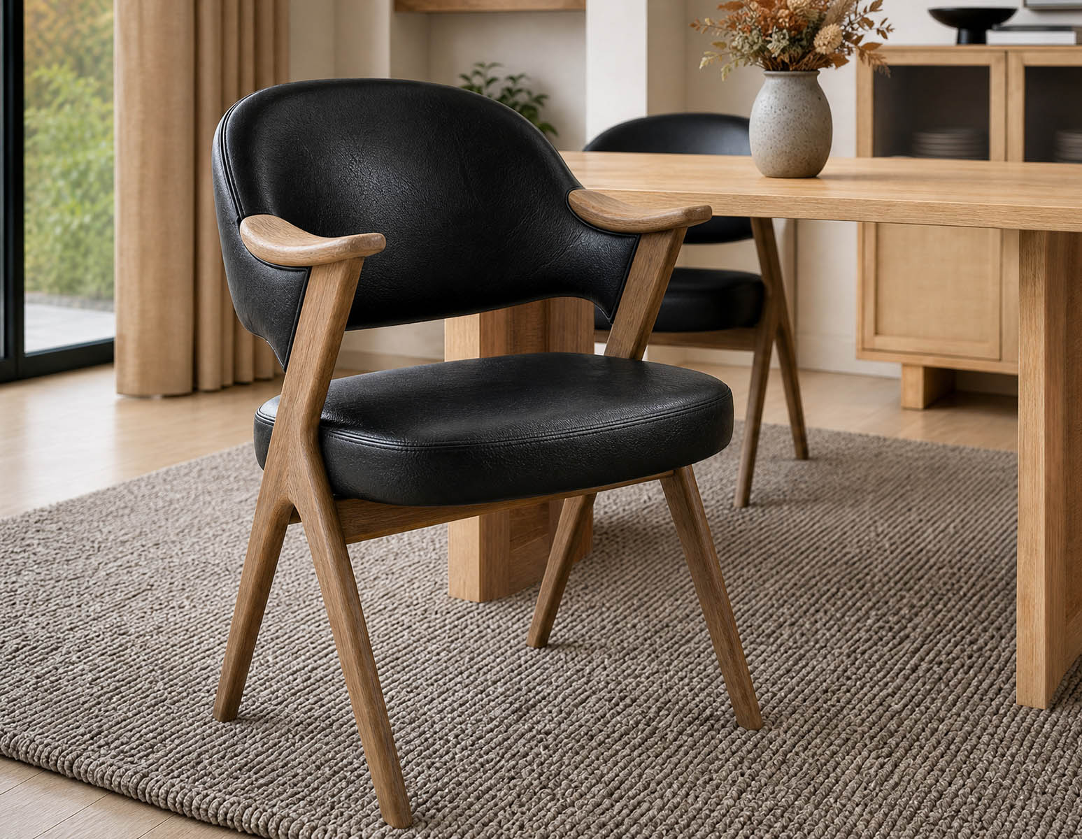 LORENA — Ash wood dining armchair (42-43-35-20)