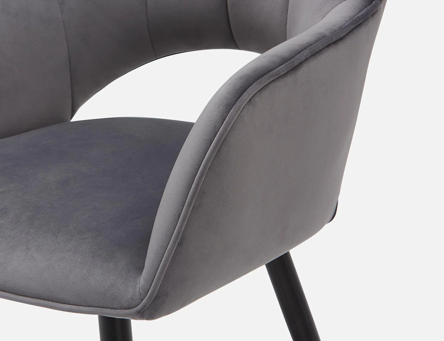 BAILEY — Contemporary velvet dining armchair (67-16-44-30) - Image 3