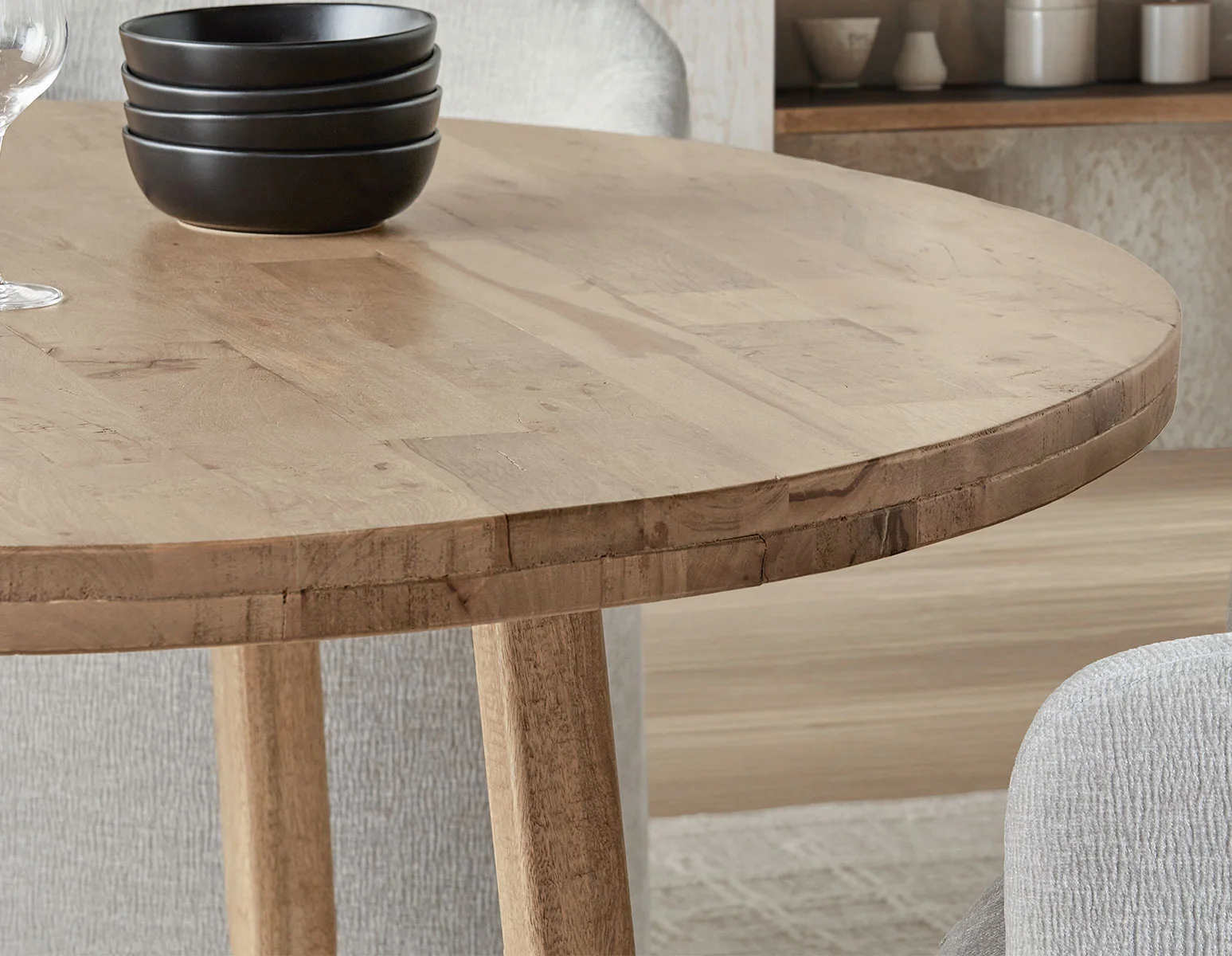 THESSALIA — Distressed solid mango wood dining table 150 cm (21-99-94-42) - Image 7