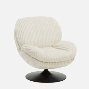 ROUSSEAU — Corduroy accent chair (57-77-60-46)