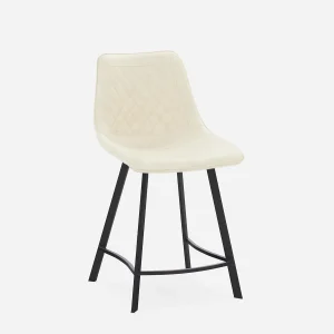 MALI — Mid-century modern counter stool with backrest 61 cm (68-92-91-95)