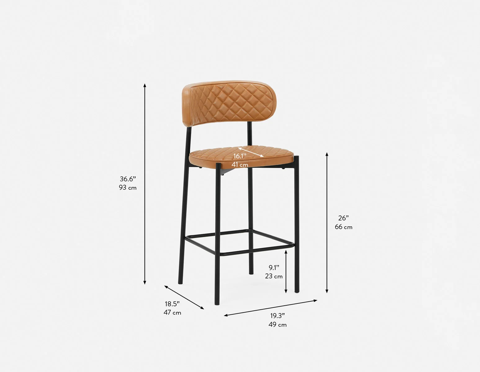 BERN — Mid-century modern counter stool (90-19-42-49) - Image 9
