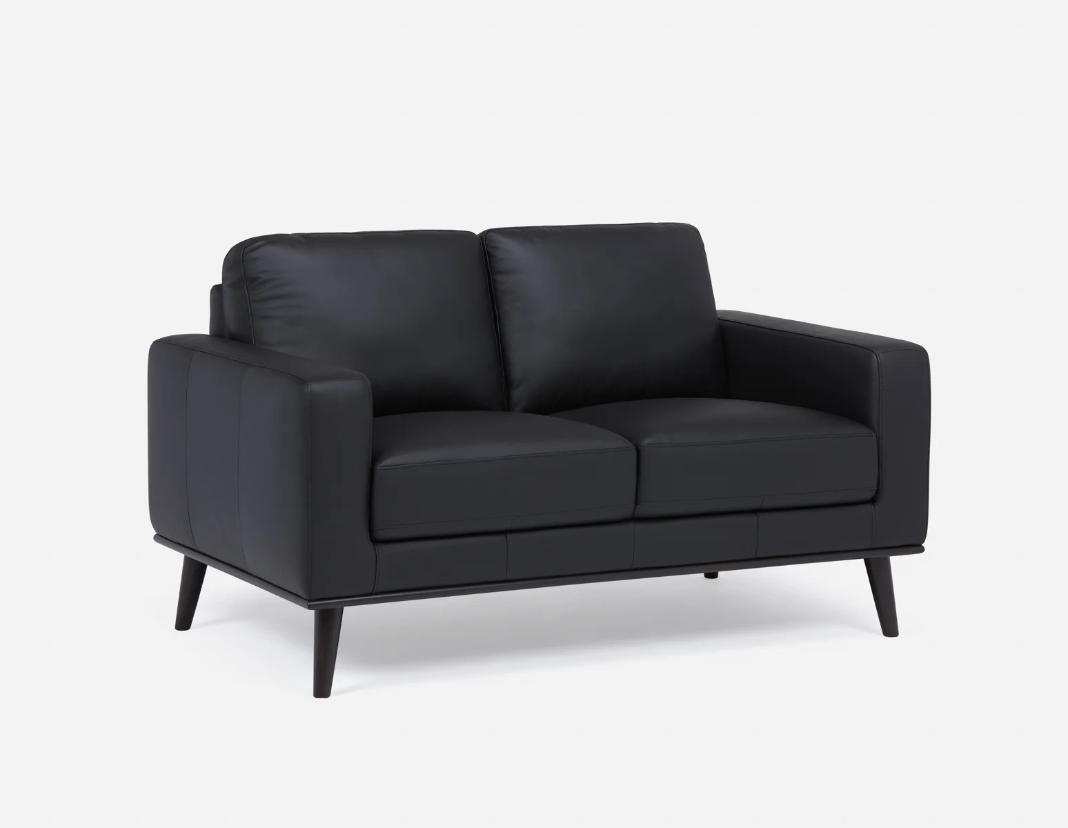 BETTA — 100% leather mid century loveseat (24-76-17-20)