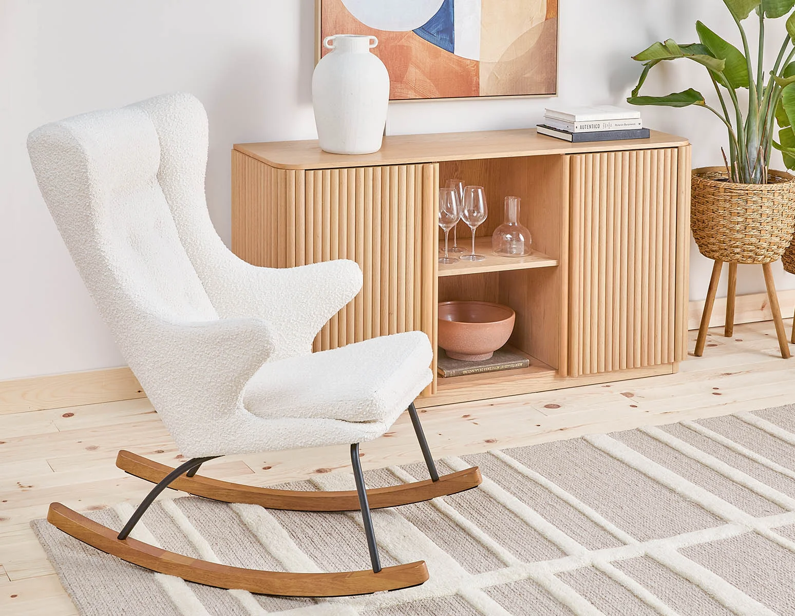 GUYAN — Faux shearling rocking armchair - Image 10