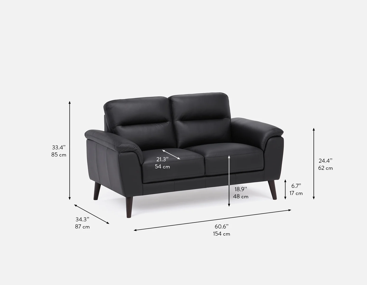 GAMARRA — 100% leather modern contemporary loveseat (72-10-78-20) - Image 9