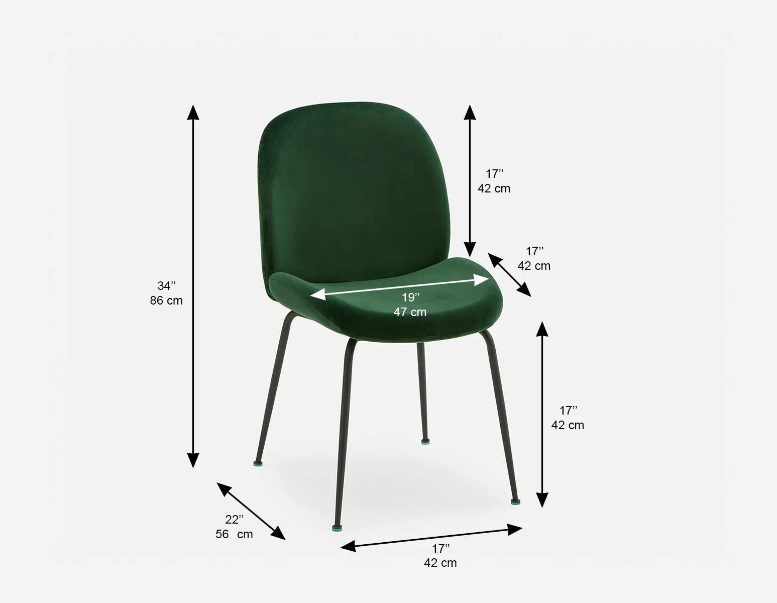 JUDITH — Contemporary velvet dining chair (03-39-96-70) - Image 7
