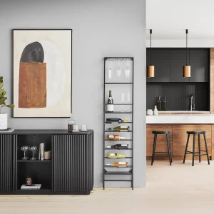 JAZZ — Contemporary metal wine rack 40x180cm