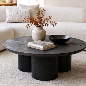GUIDO — Round modern minimalist coffee table 100cm (29-34-54-20)