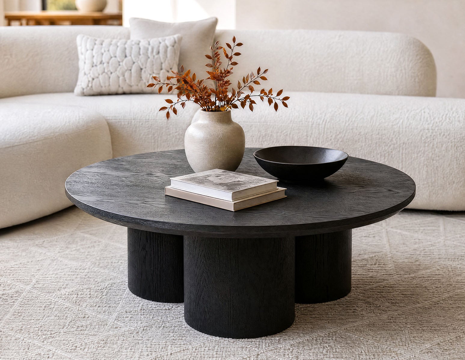 GUIDO — Round modern minimalist coffee table 100cm (29-34-54-20)