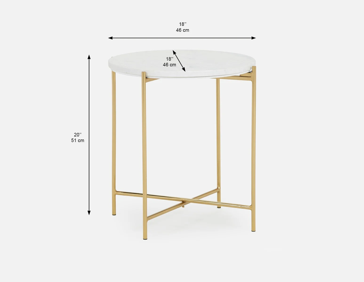 DENVER — Round marble end table 50cm (41-67-03-10) - Image 6