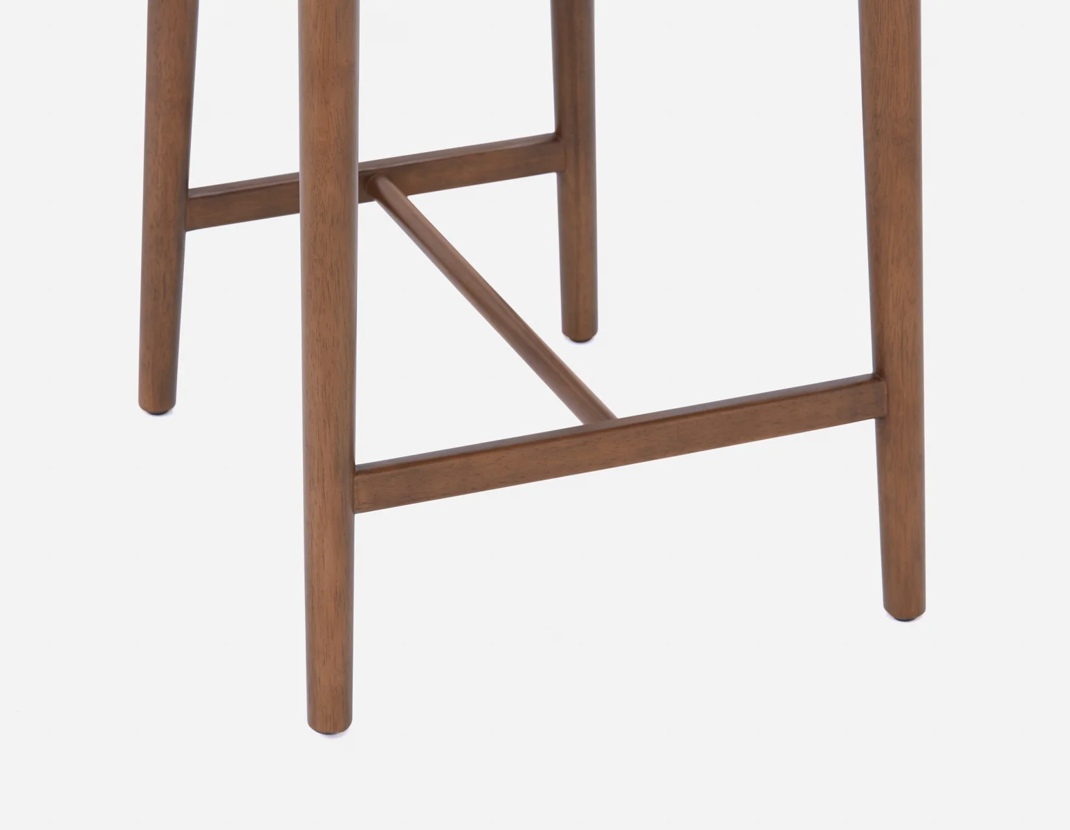 SEVILLE — 100% leather mid-century counter stool 66cm (45-12-99-34) - Image 8