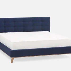 CARME — Mid-century modern tufted upholstered king size bed (98-53-18-60)