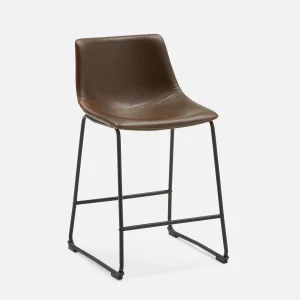 HAYDEN — Retro-modern counter stool with backrest 61 cm (25-91-25-98)