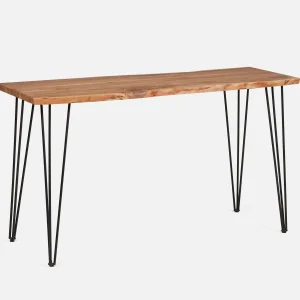 RENO — Solid acacia wood bar table 160cm