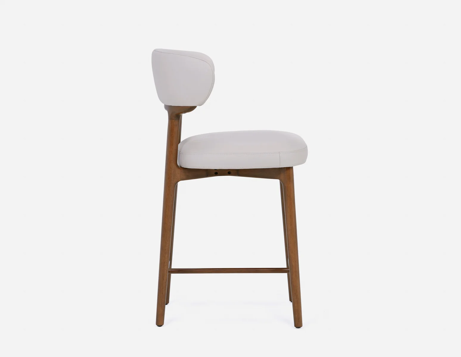 SEVILLE — 100% leather mid-century counter stool 66cm (45-12-99-34) - Image 11