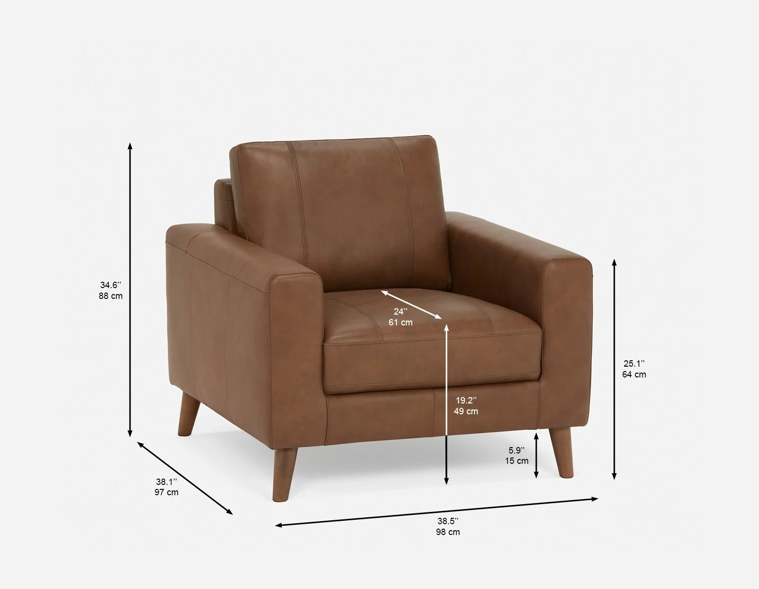 AMARI — 100% leather classic club chair (25-59-80-67) - Image 10