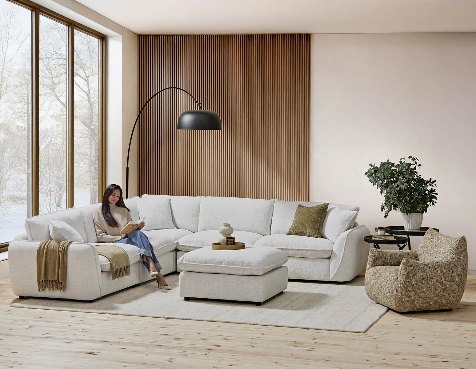 KIMM — Contemporary 6-pc modular sectional sofa