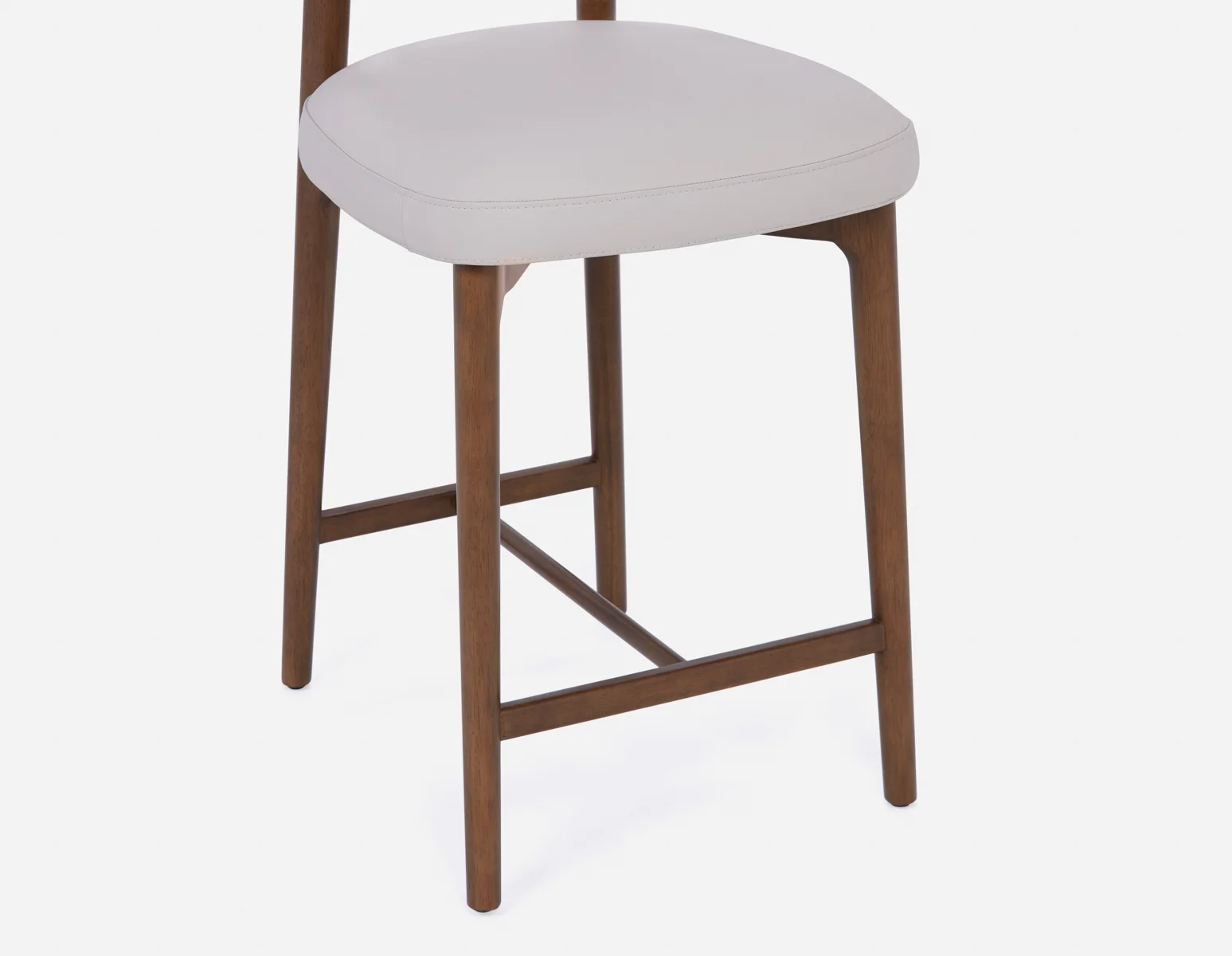 SEVILLE — 100% leather mid-century counter stool 66cm (45-12-99-34) - Image 9