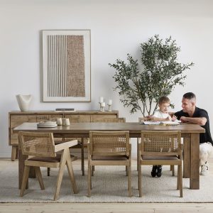 EPIRUS — Solid mango wood large dining table 240 cm