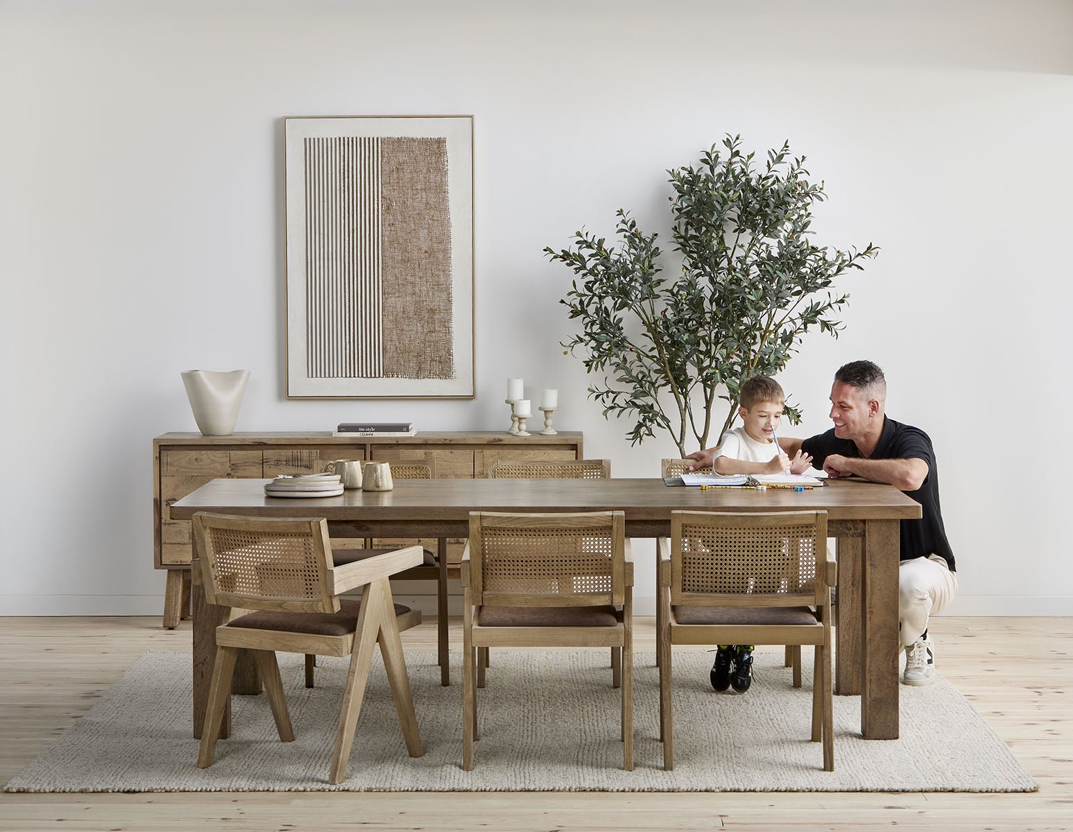 EPIRUS — Solid mango wood large dining table 240 cm