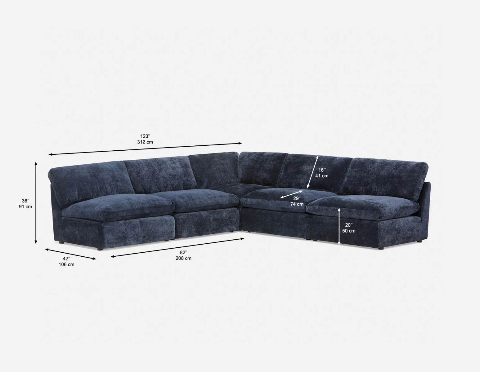 CHABLIS — 5-pc modular interchangeable sofa (14-49-69-60) - Image 5