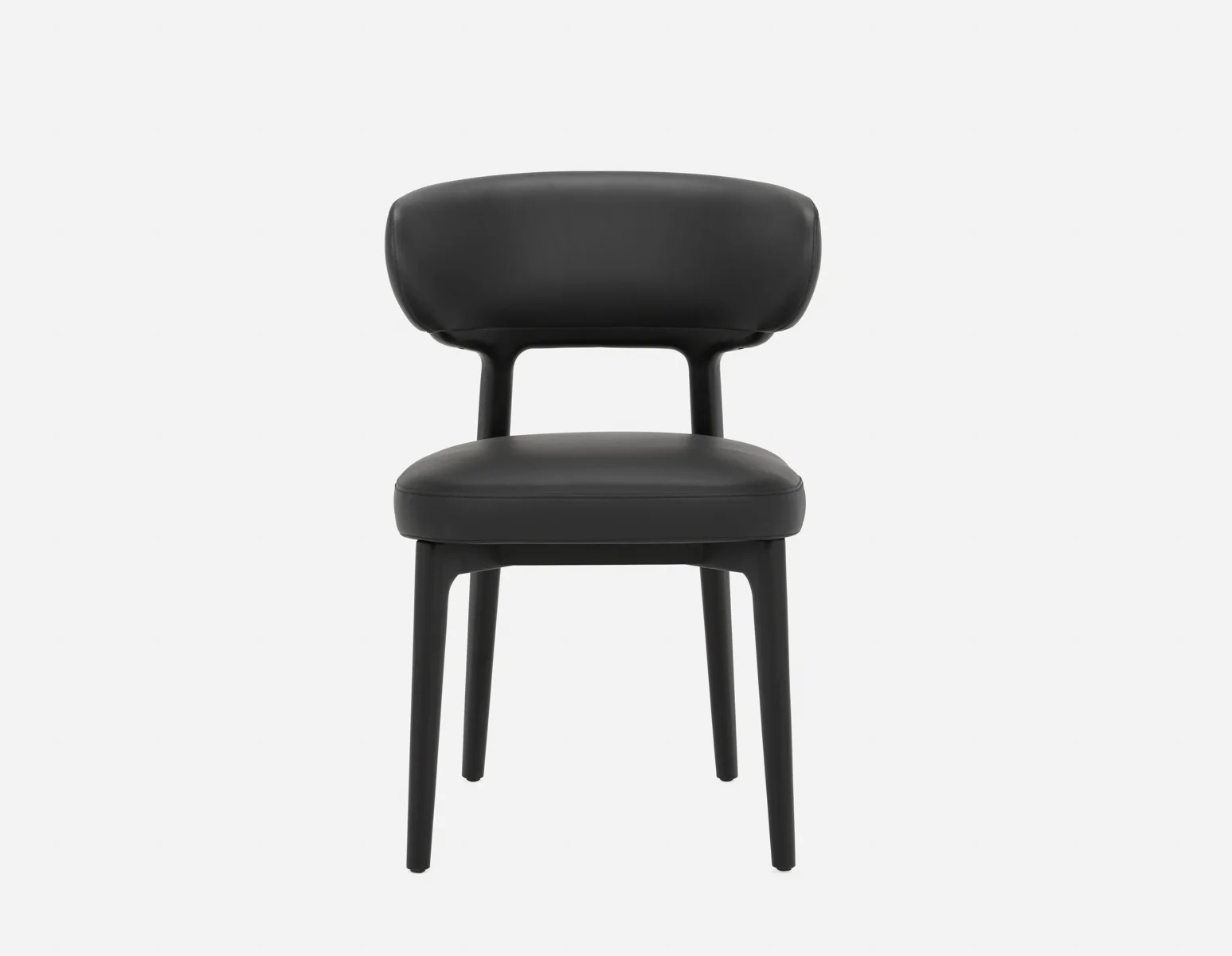 SEVILLE — 100% leather mid-century dining chair (48-33-04-20) - Image 3