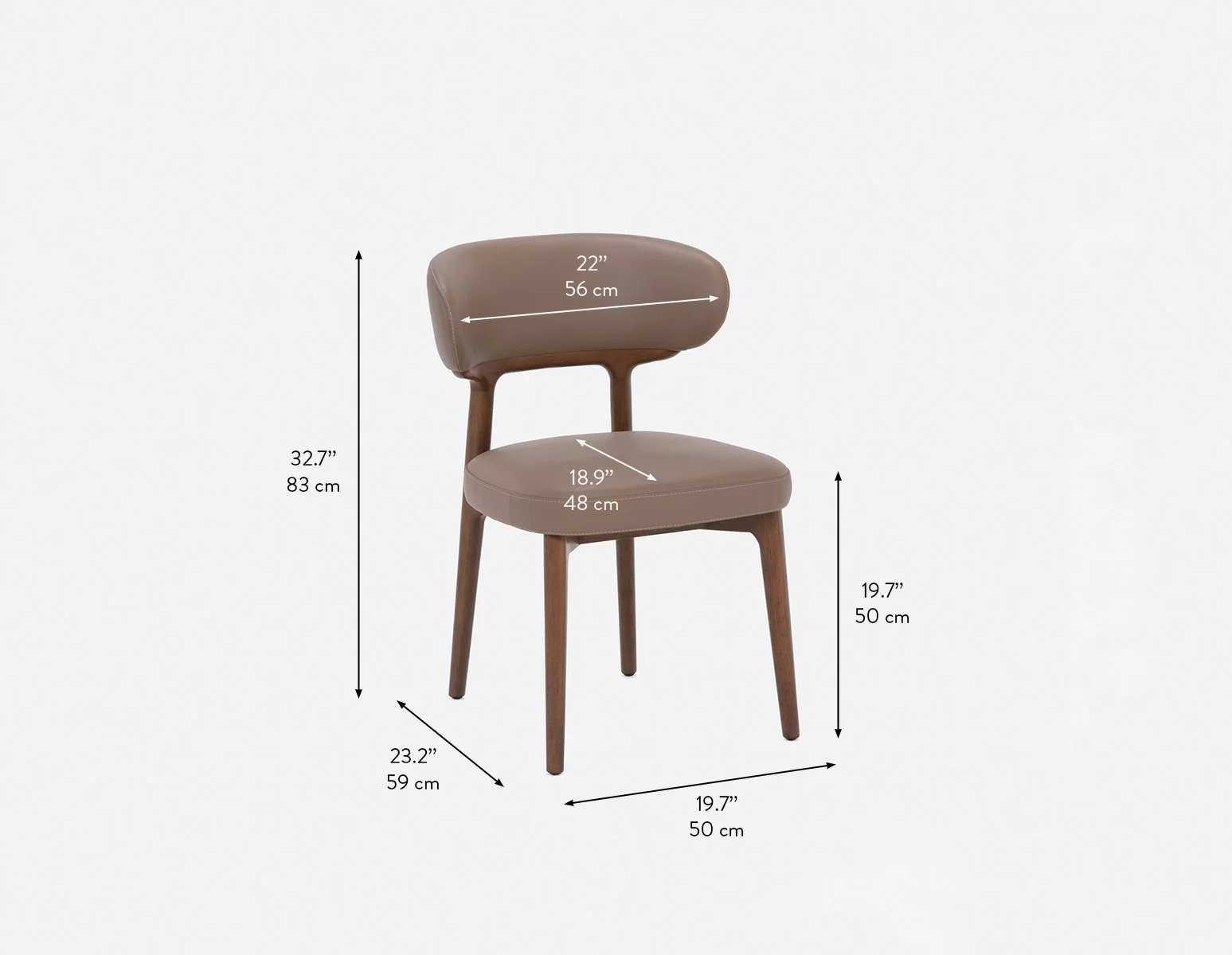 SEVILLE — 100% leather mid-century dining chair (48-33-04-93) - Image 12