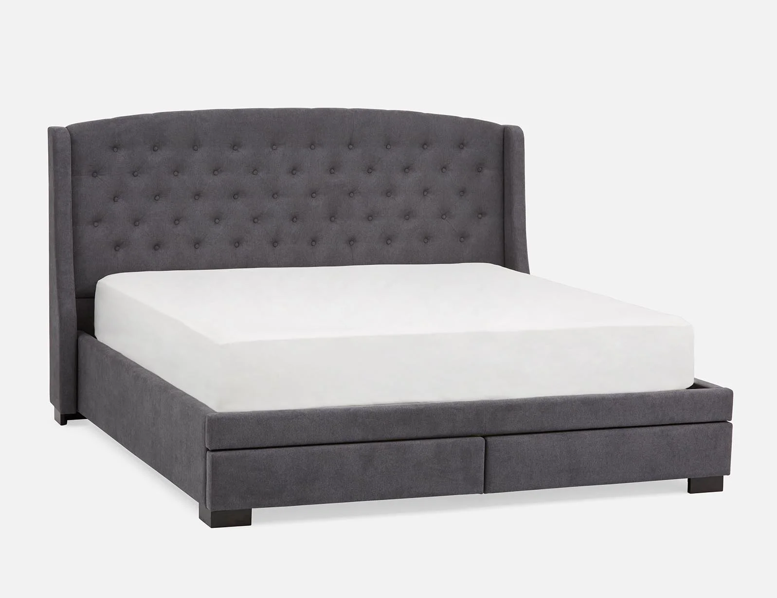 RAVEL — Traditional tufted upholstered wingback king-size bed with storage (27-96-47-33) - Image 9