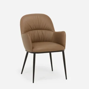 VERONICA — 100% leather contemporary dining chair