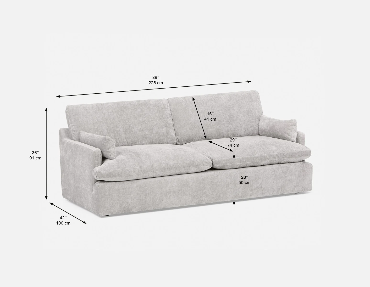 CHABLIS — Contemporary sofa 89" superior comfort (27-90-71-30) - Image 11