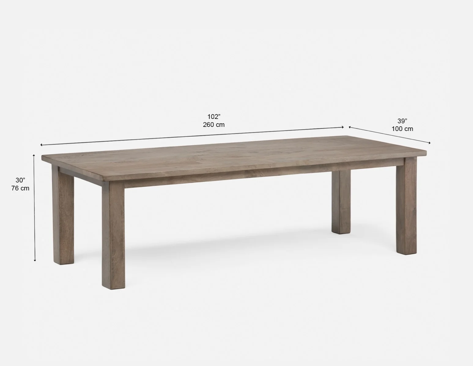 EPIRUS — Solid mango wood large dining table 260 cm - Image 7