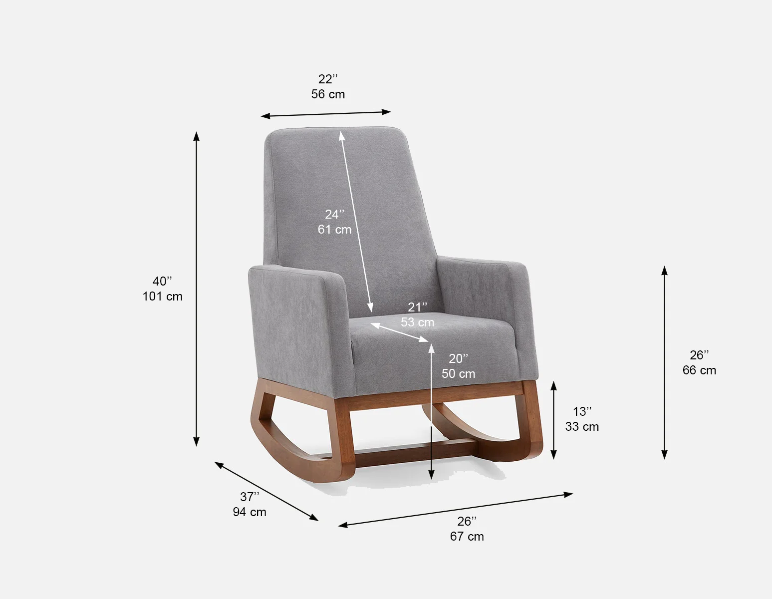 CEDRICK — Mid-century modern rocking armchair (45-46-33-30) - Image 6