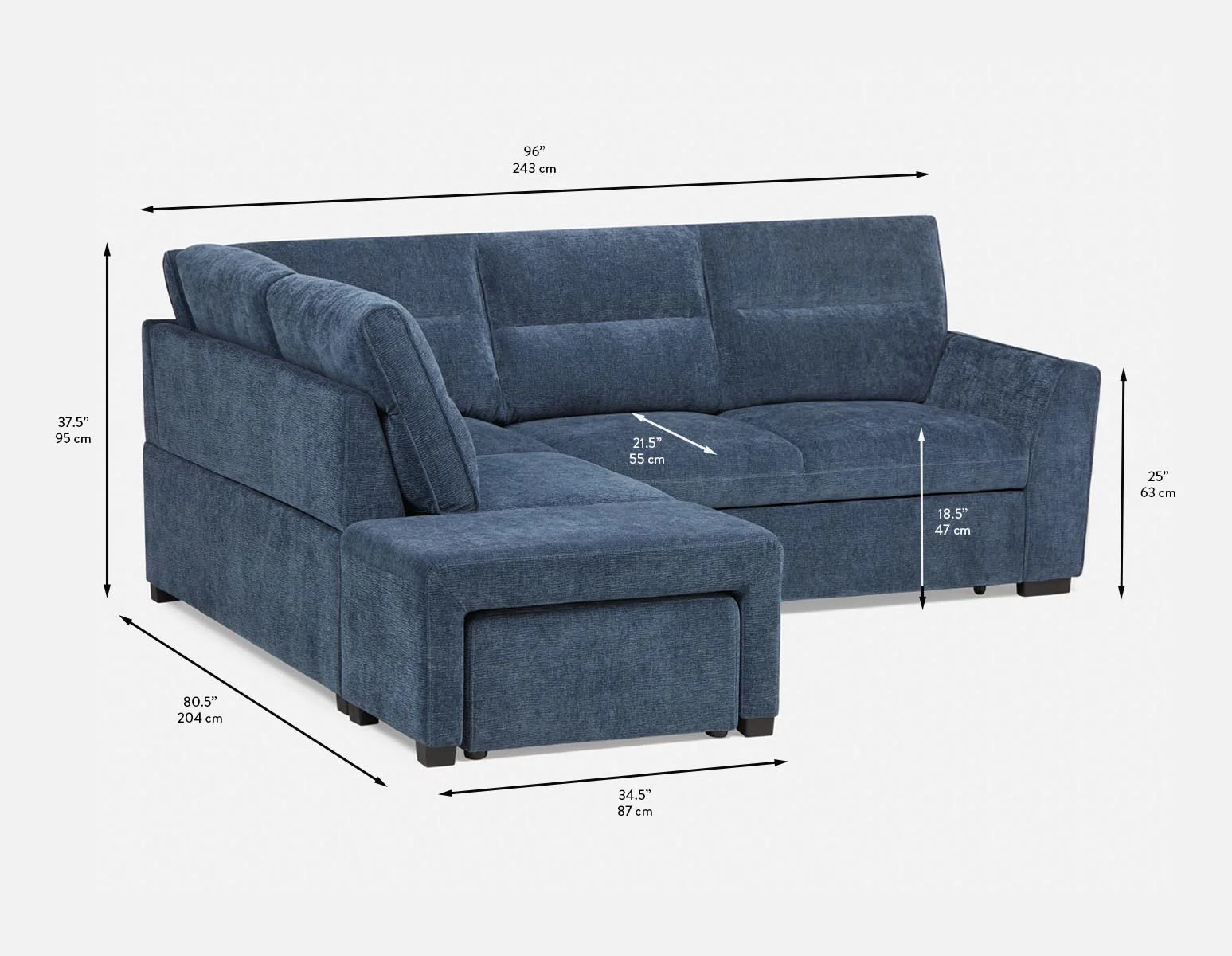MINNESOTA — Left-facing sectional sofa-bed with storage (12-24-39-60) - Image 14