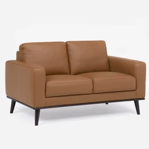 BETTA — 100% leather mid century loveseat (24-76-17-31)