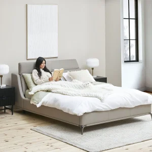 JONNAH — Leather queen size bed