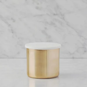 KEON — Aluminum jar with marble lid 13 cm