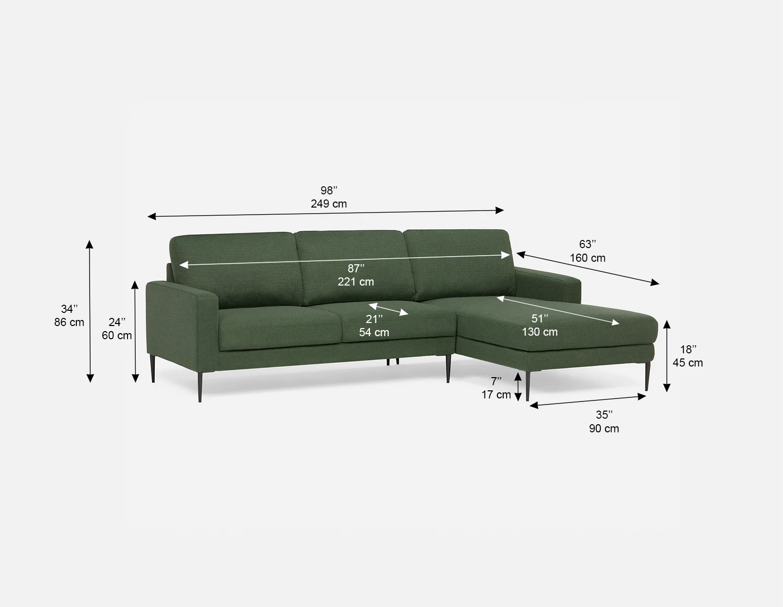 TERESA — Modern right-facing sectional sofa (62-44-40-70) - Image 9