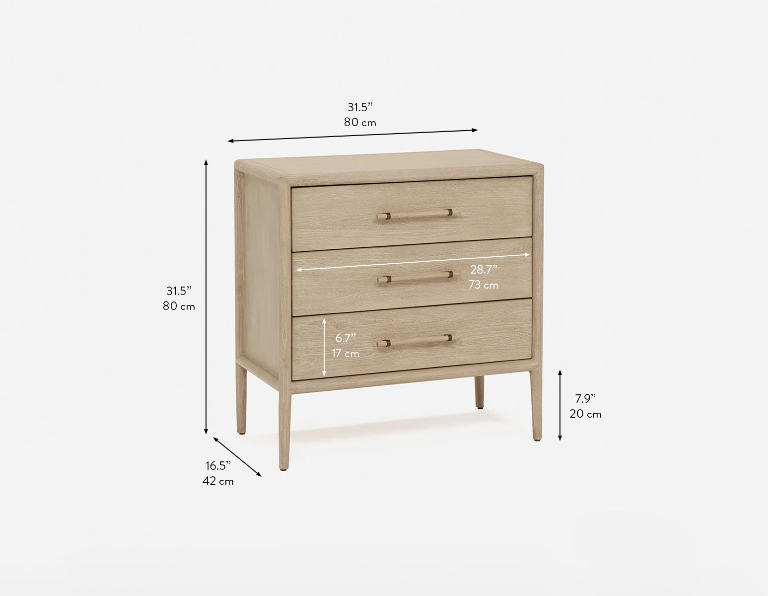 SAHARA — Minimalist scandinavian 3-drawer chest - Image 13