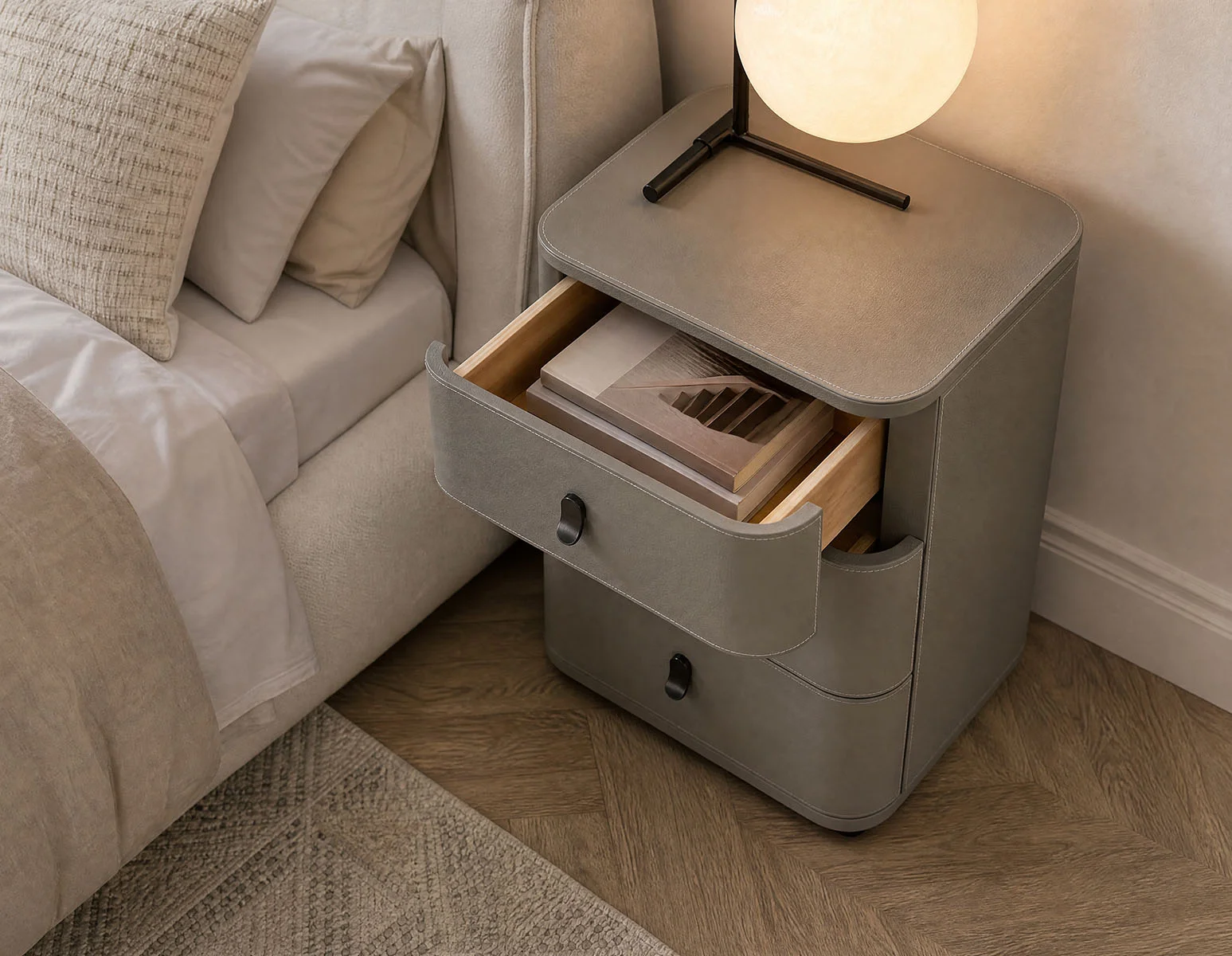 GAEL — Contemporary 3-drawer nightstand - Image 17