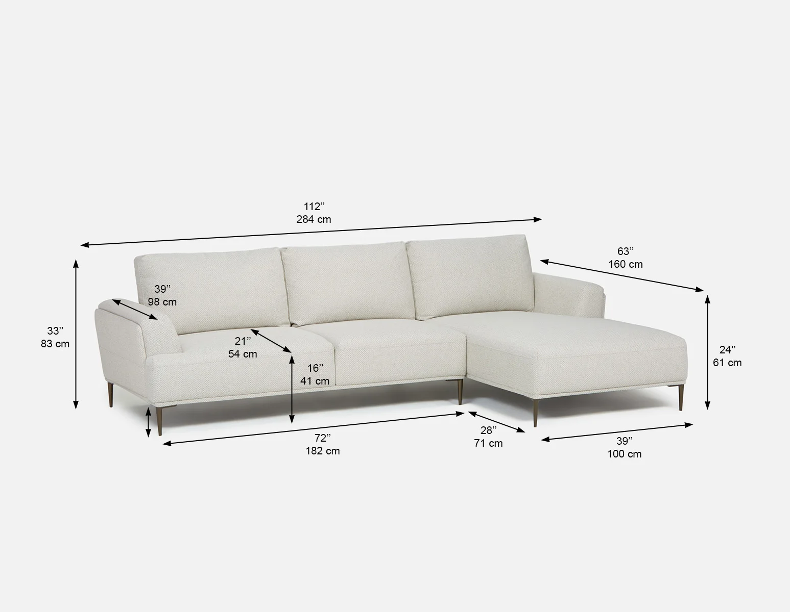 VICTOR — Contemporary left-facing sectional sofa (54-28-40-95) - Image 9