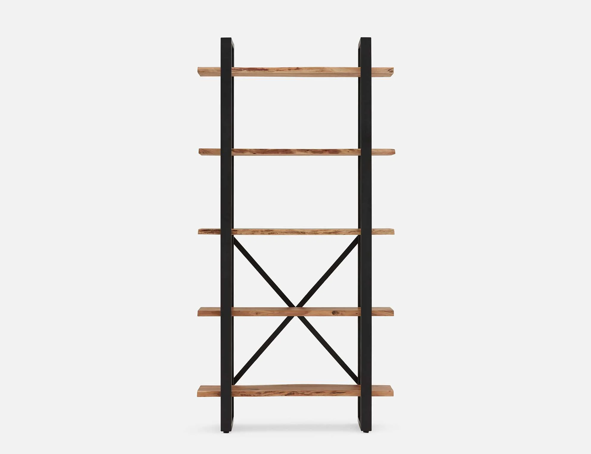 RENO — Acacia wood 5-tier bookcase - Image 3