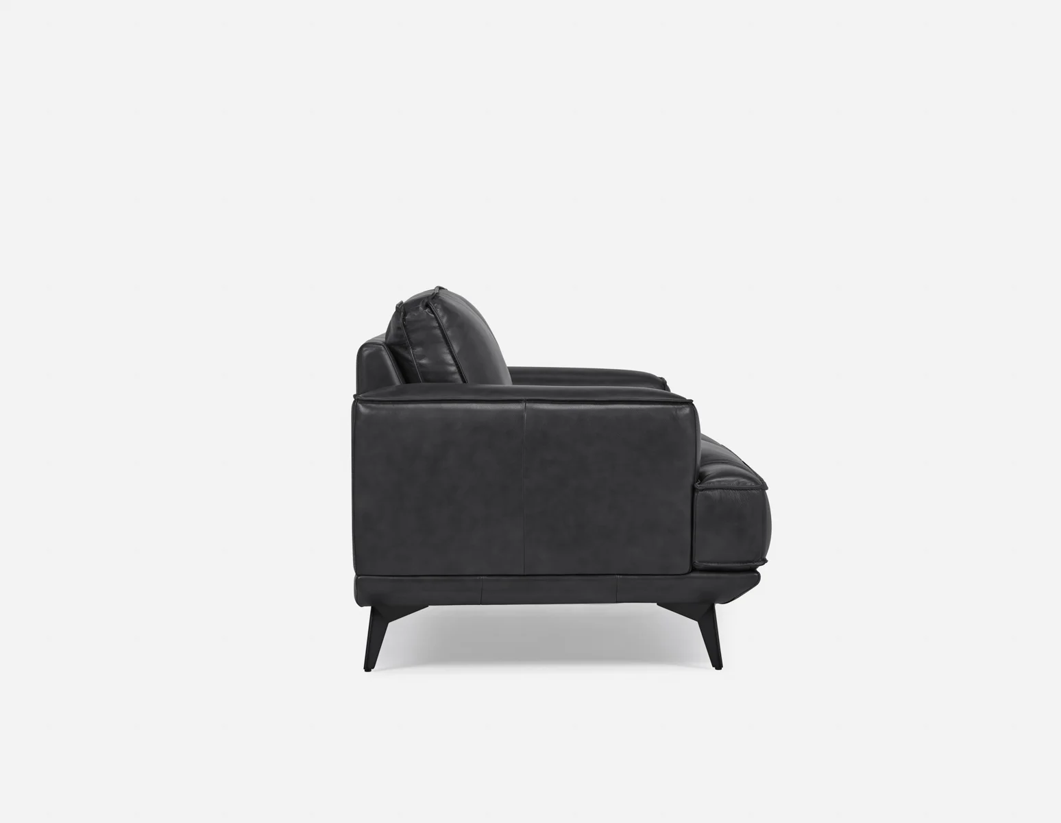 ALPHA — 100% leather mid century loveseat (68-16-19-20) - Image 9
