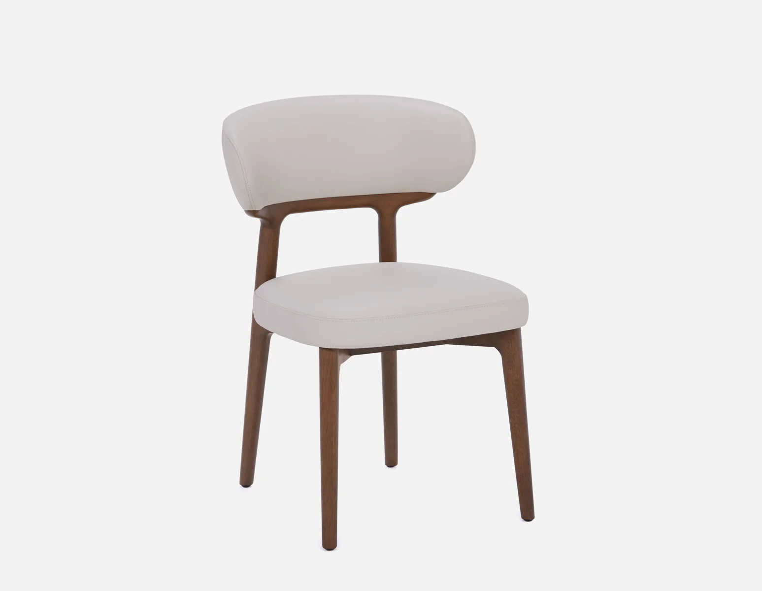 SEVILLE — 100% leather mid-century dining chair (48-33-04-34) - Image 2