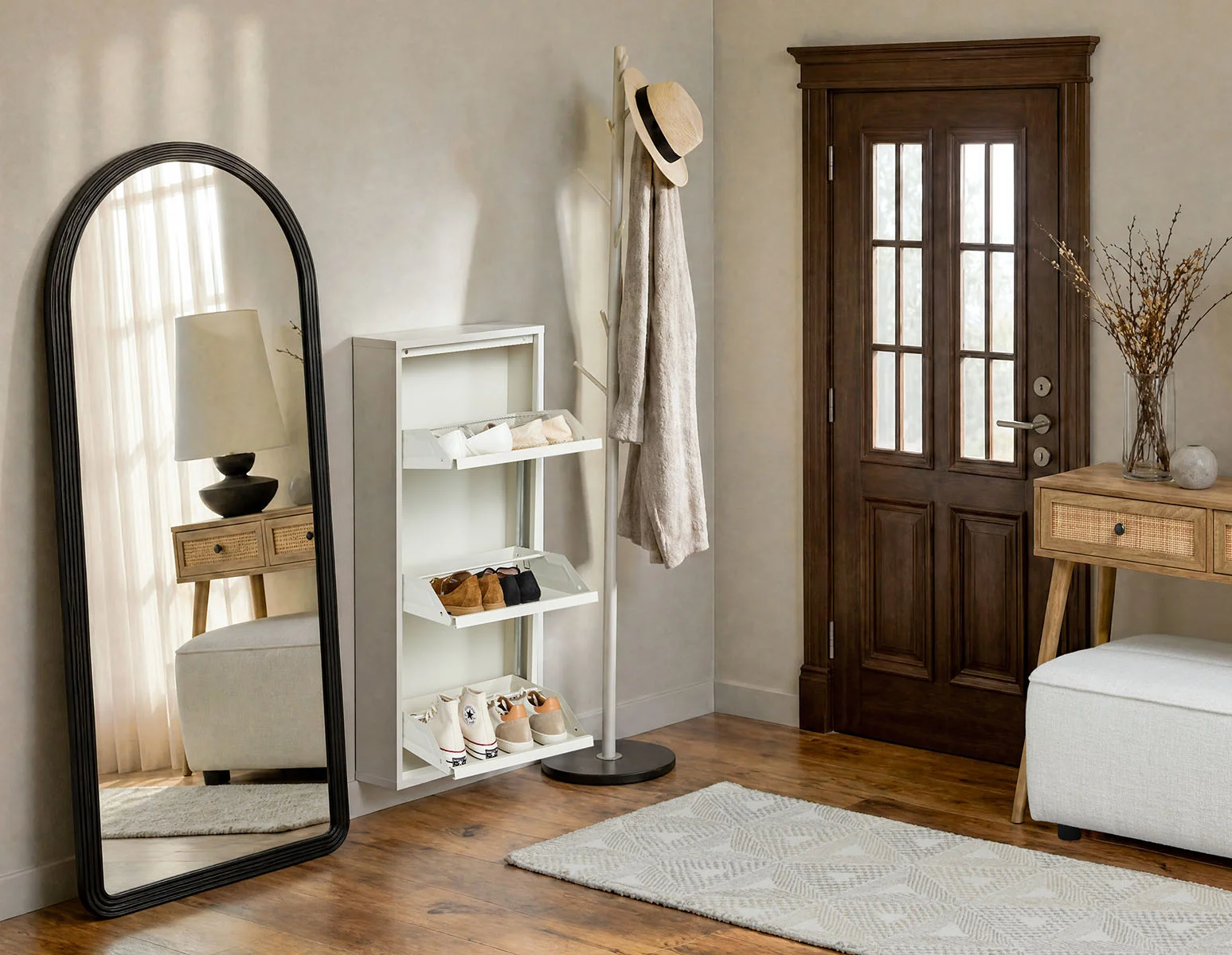 BERT — Modern 3-door shoe cabinet (46-63-74-10)