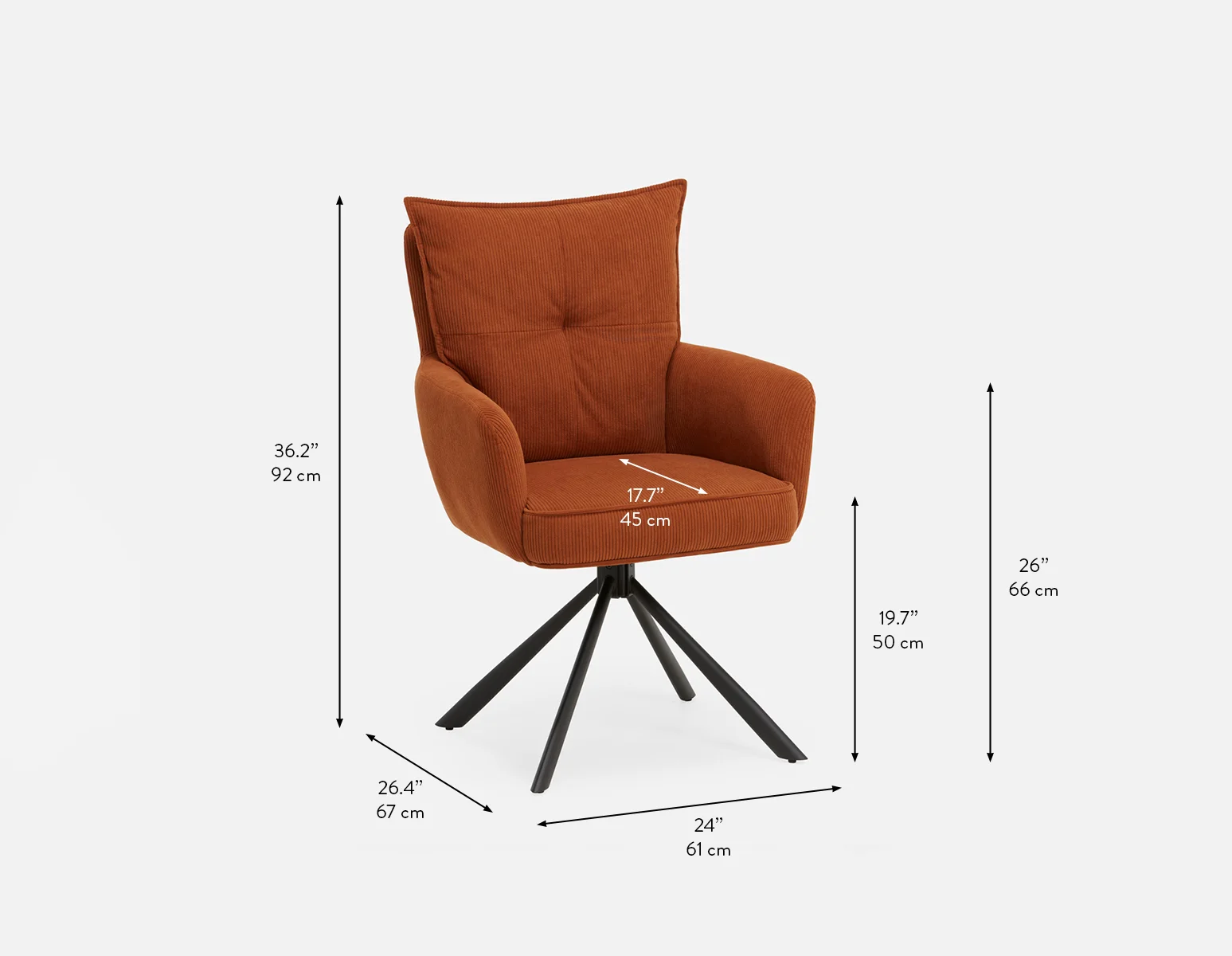 RICHARD — Swivel dining armchair (42-34-41-45) - Image 10