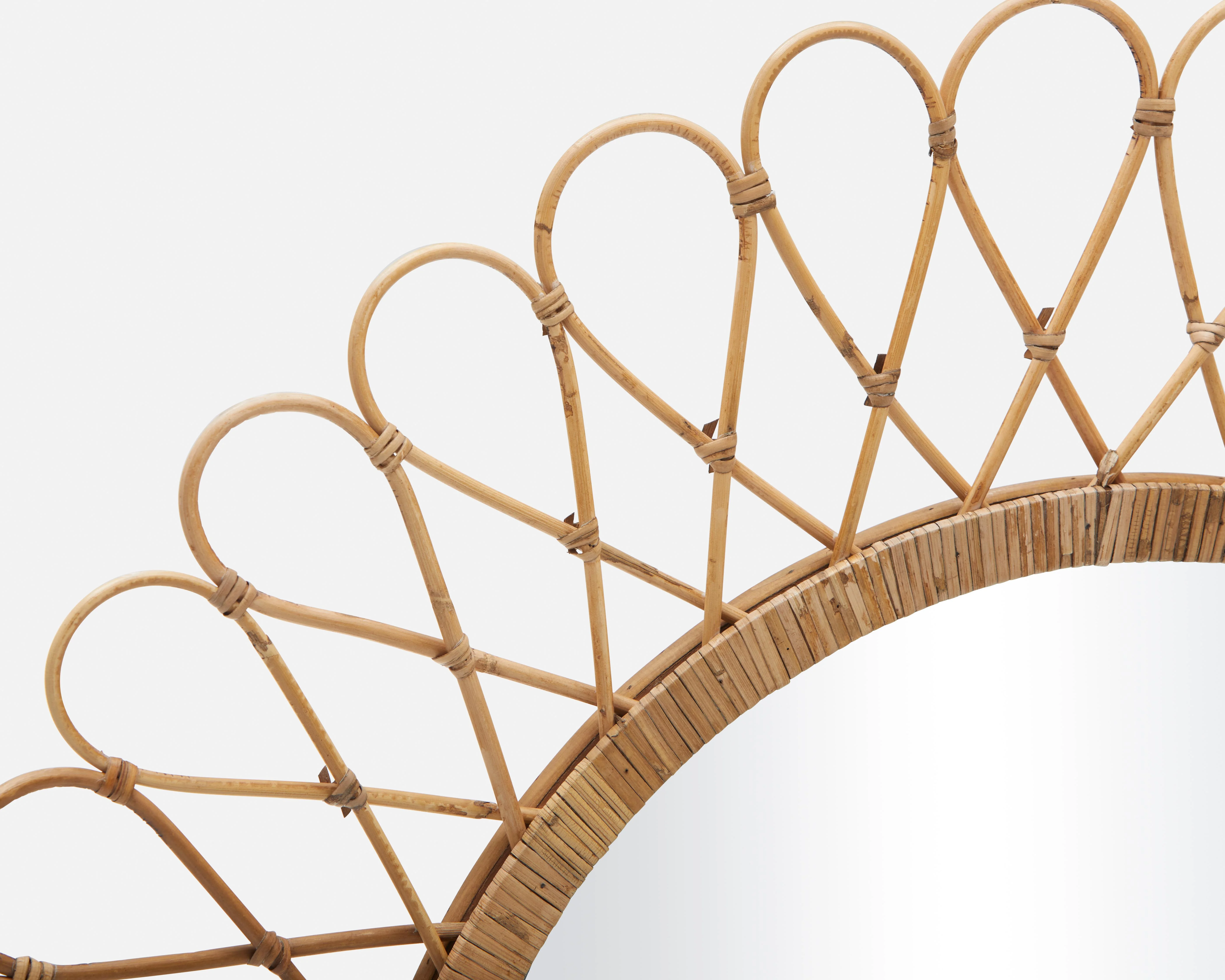 BANNON — Rattan framed mirror 104 cm - Image 2