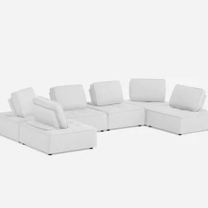 LEON — 6-pc modular interchangeable sofa (38-76-91-95)