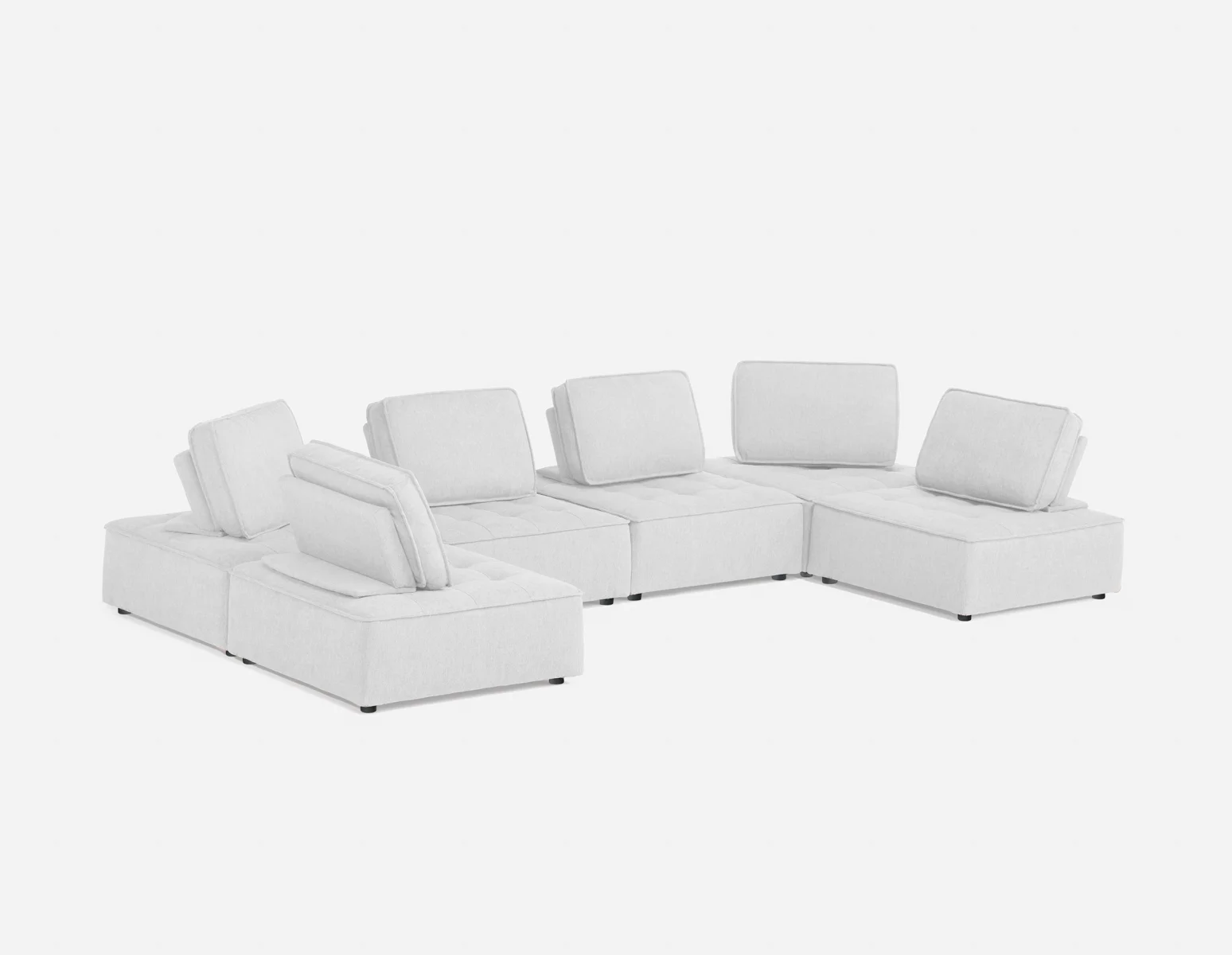 LEON — 6-pc modular interchangeable sofa (38-76-91-95)